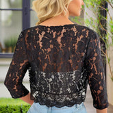 Cropped Lace Cardigan